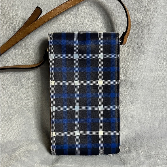 Tommy Hilfiger Blue Plaid Crossbody Phone Wallet - Picture 2 of 8
